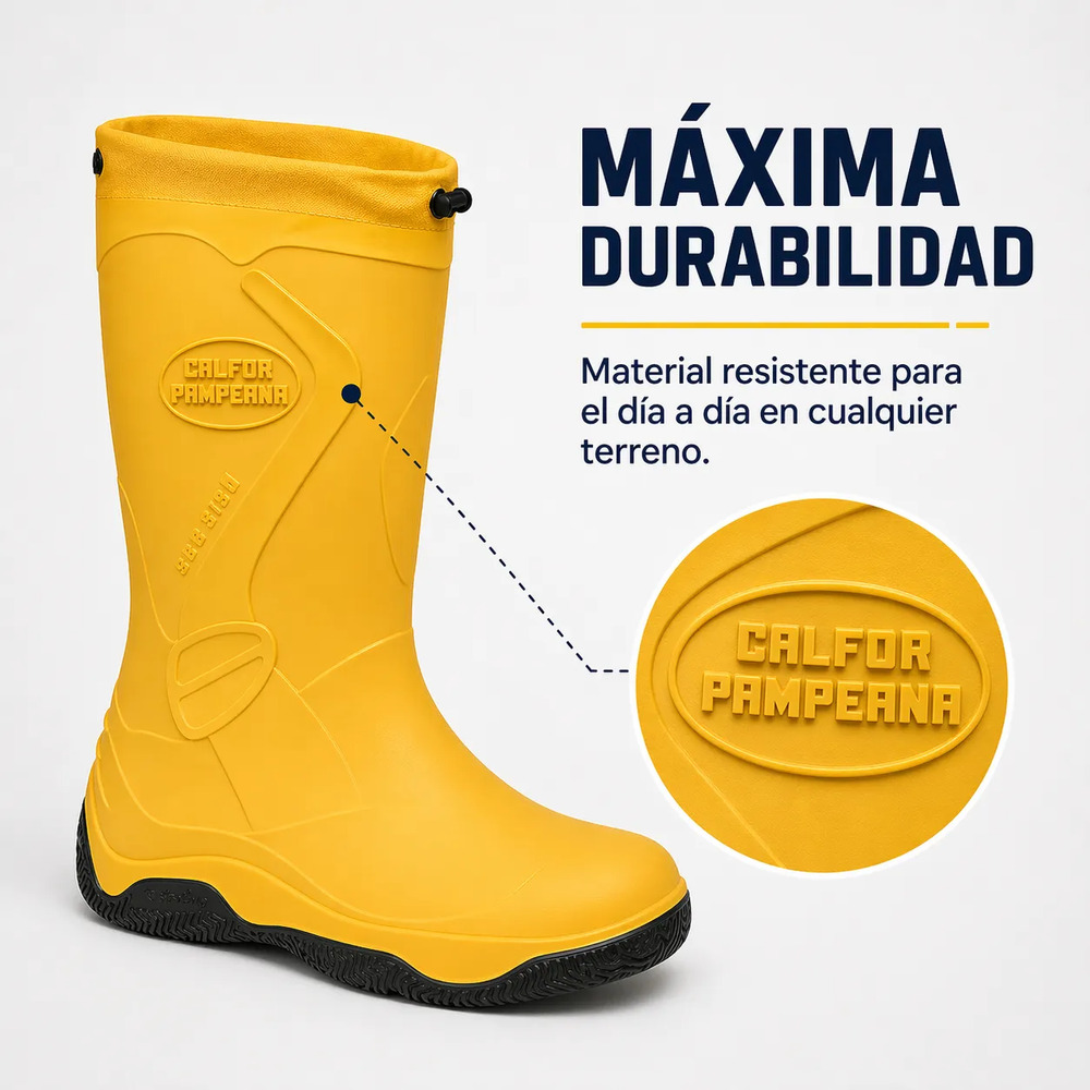 Bota Lluvia Náutica Marine Calfor Pampeana Cuello Cordon(dep - Image 4
