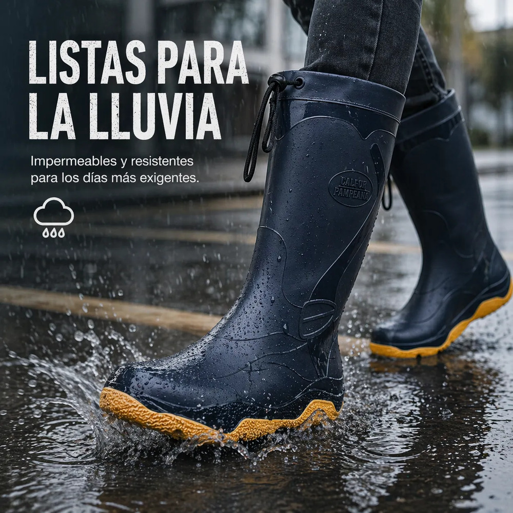 Bota Lluvia Náutica Marine Calfor Pampeana Cuello Cordon(dep - Image 13