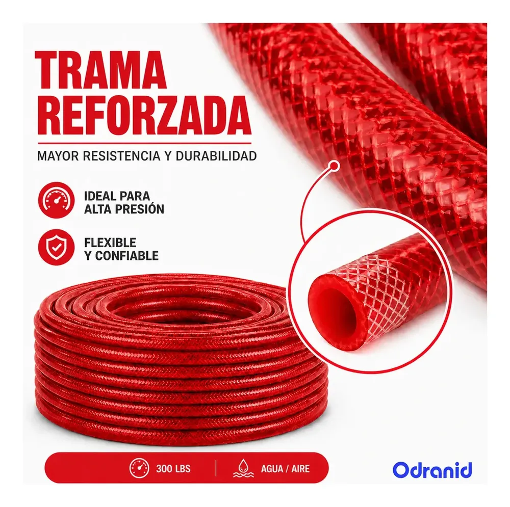 Manguera Presion Aire Roja 8mm 5/16 Rollo X 25mts Compresor - Image 2